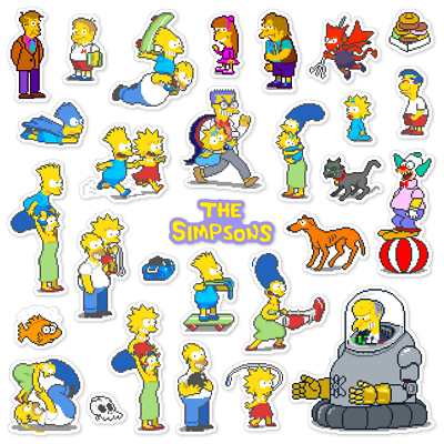 #ad The Simpsons Stickers Arcade Game 29 Sticker Pack $15.29