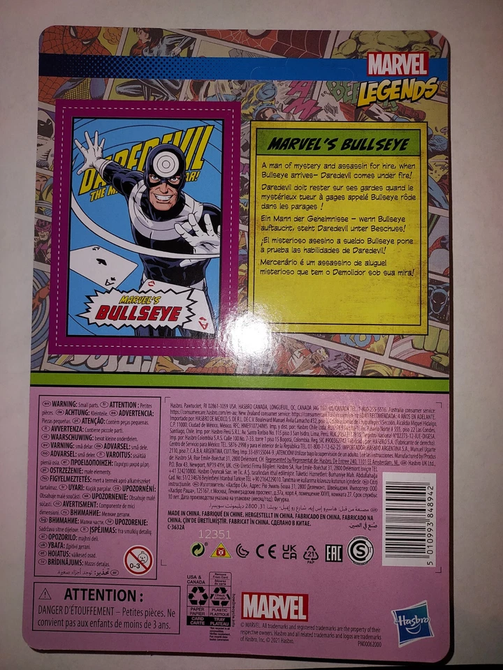Marvel Legends Retro Coll Daredevil Bullseye 3.75" NUEVO SIN PERFORAR MOSC Foto 2 de 2