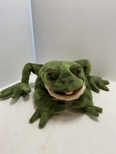Folkmanis Full Body Hand Puppet Toad Frog Pink Tongue Large Realistic Soft Minky