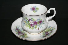 Hampshire Hall Staffordshire England Fine Bone China Tea Cup & Saucer Set 