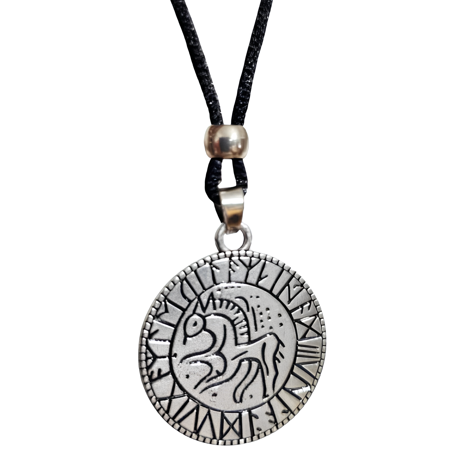 Sleipnir Horse Pendant Necklace Steed Rune Cord Vadstena Norse Viking Jewellery