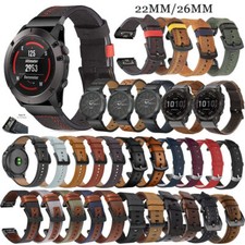 For Garmin Epix Pro Gen 2 42 47mm 51mm Quick Release Leather Band Watch Strap