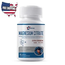 Magnesium Citrate Capsules 1000mg Per Serving - Highest Potency Capsules