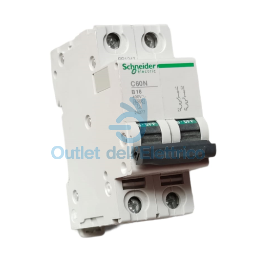 SCHNEIDER 24077 INTERRUTTORE  MAGNETOTERMICO 2P 16A 6K B 2MOD C60