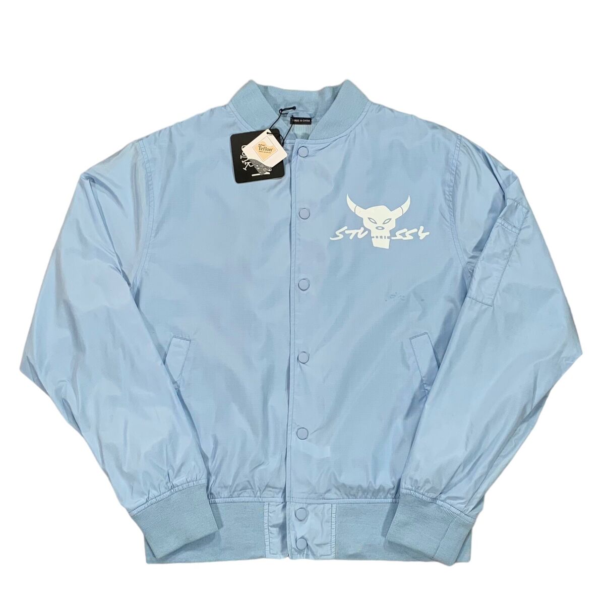 Vintage Stussy x Futura Light Blue & White Varsity Bomber Vintage Stussy x Futura Light Blue & White Varsity Bomber