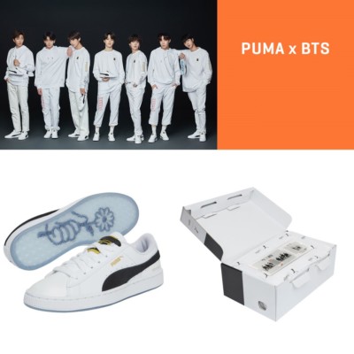 Puma x BTS Limited Edition Cesto Brevetto Scarpe da ginnastica Scarpe  Ufficiale foto Card Box | eBay