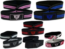 Weightlifting Wrist Strap Figure eight 8 Padded Cuff Gym Deadlift Double Loop MT