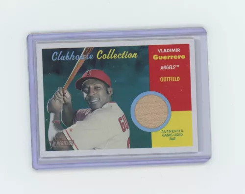 2006 Topps Heritage Vladimir Guerrerro Clubhouse Collection Bat Relic Card
