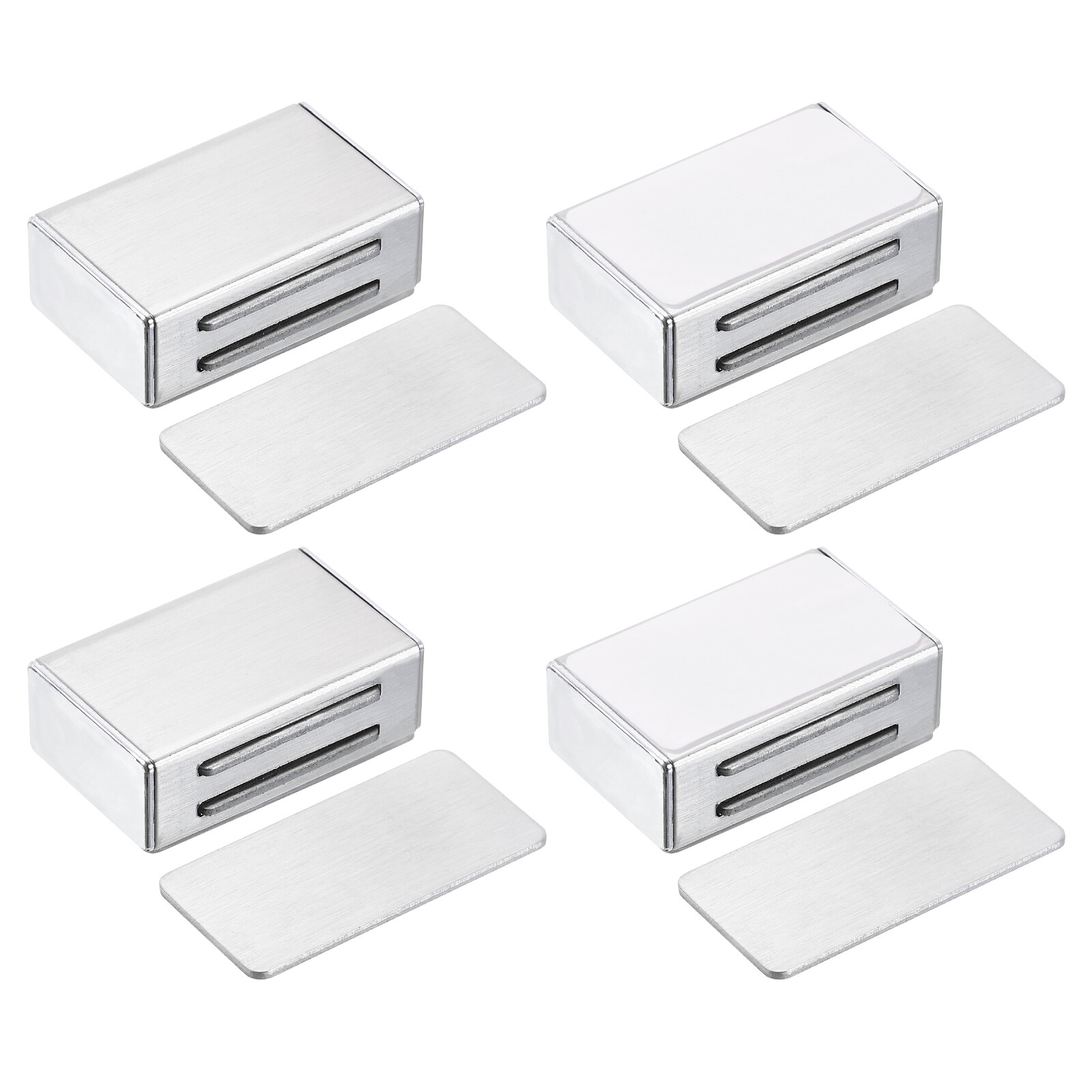 4 Pack Adhesive Magnetic Cabinet Door Catches, Cabinet Latch Lock Catch, Silver