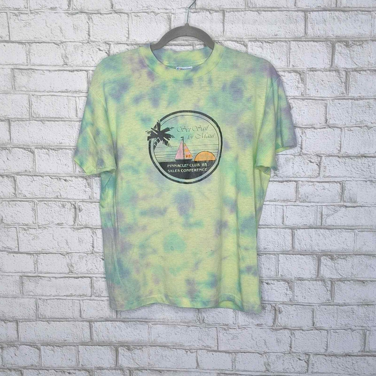 Vtg '85 Sail Maui Single Stitch Tie Dye T-shirt Custom
