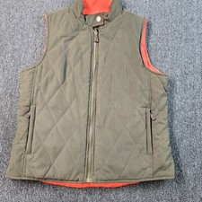 Lauren Ralph Lauren Puffer Zip Vest Women S Olive/orange Reverse Vintage Suede