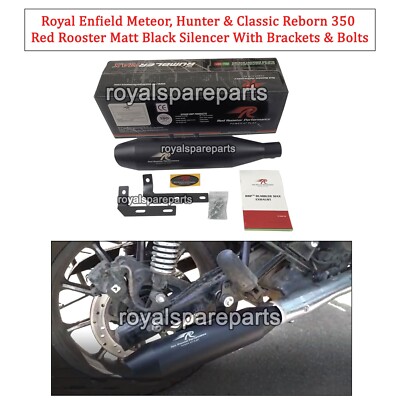 Fit Für Royal Enfield Meteor, Hunter & Klassisch Reborn 350 RR Silencer, Schwarz