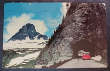 1954 postcard Mt. Clements Highway Tunnel Going-to-the-Sun Glacier Park Alaska