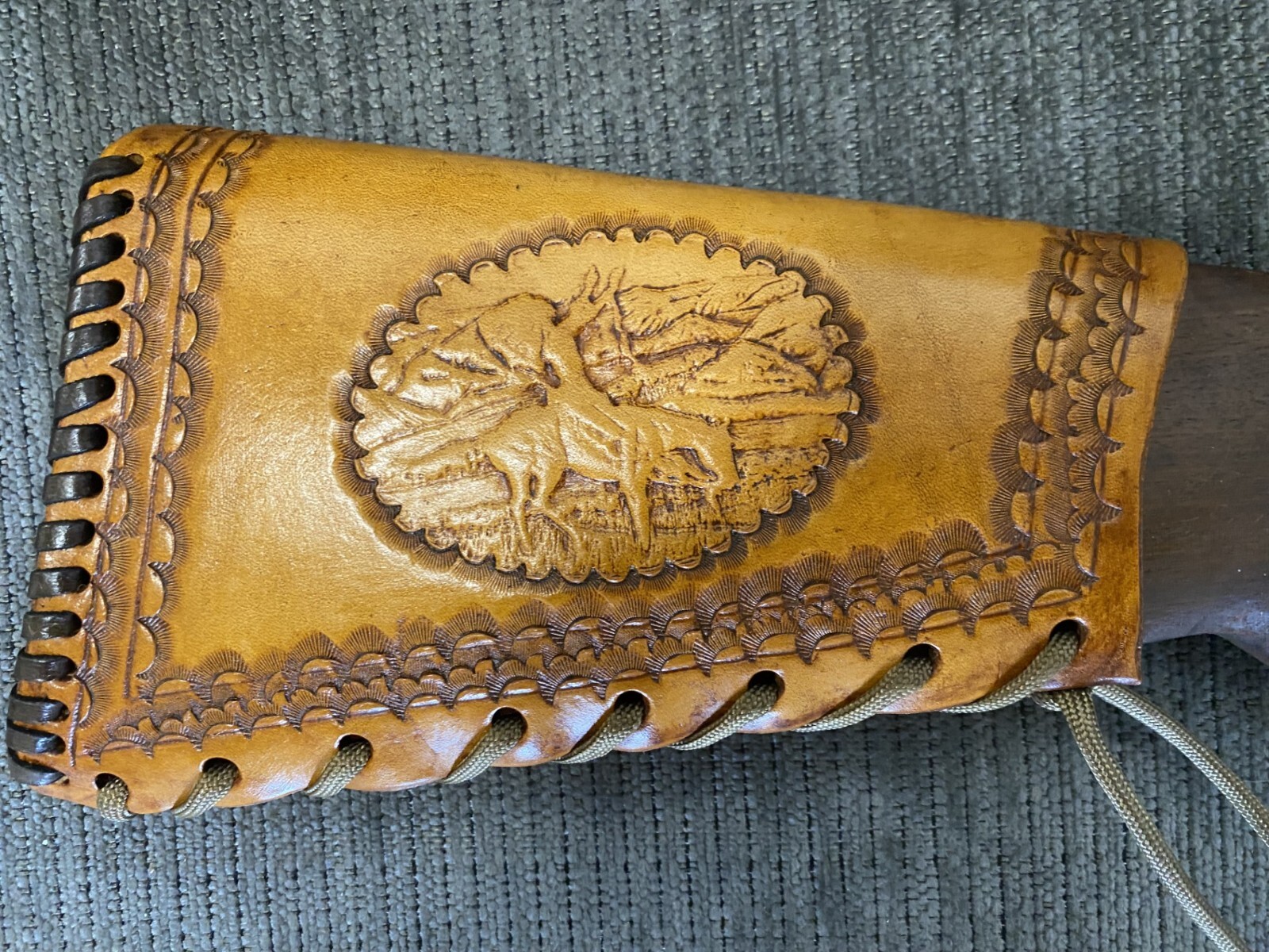 LEATHER GUN STOCK COVER WINCHESTER MODEL 97 BUTT STOCK