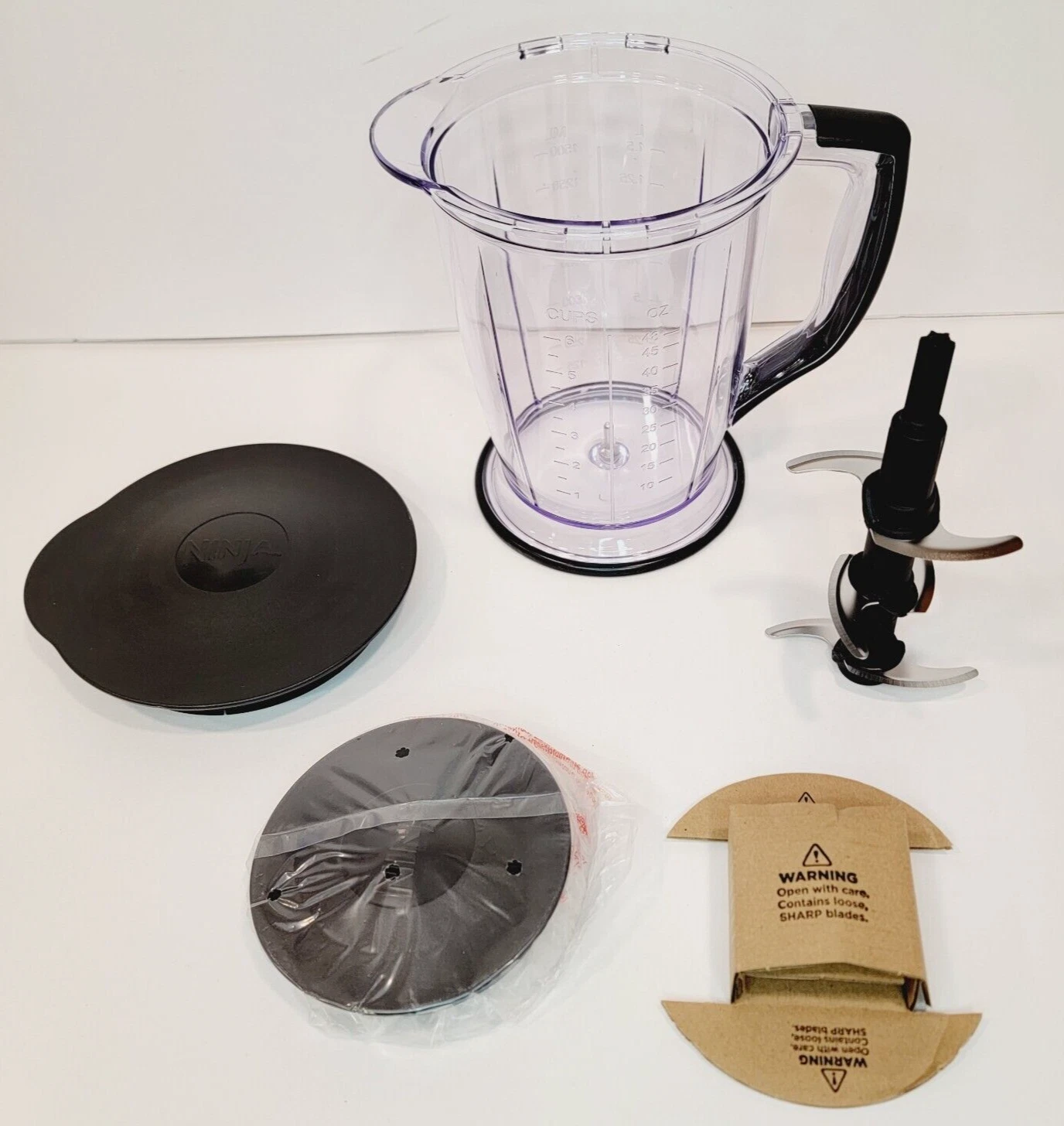 Ninja QB1004 Master Prep Pro Blender 48 oz Pitcher W/ Blade & Lids - NO BLENDER