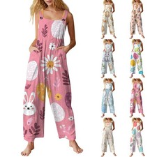 2026 Summer Overalls for Women Loose Fit Wide Leg Women's Jumpsuits Floral Cute 
