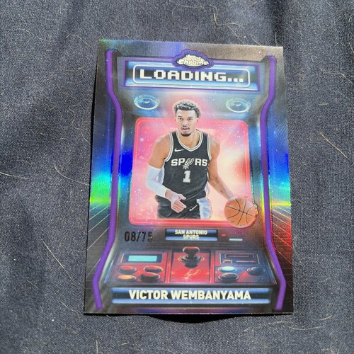 2025-26 Topps Chrome Victor Wembanyama Loading Purple Refractor #/75 Spurs