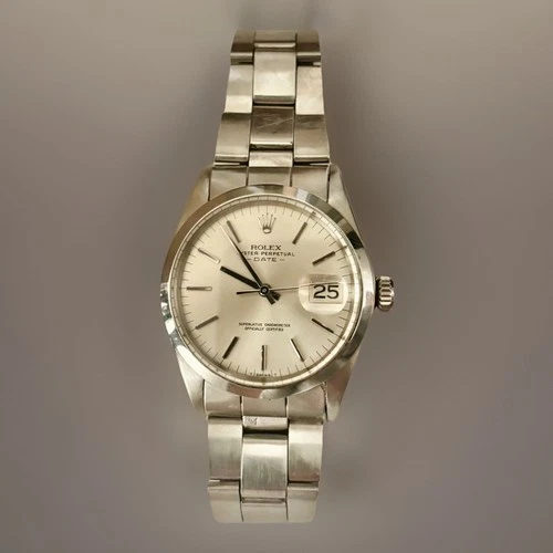 Vintage Rolex Oyster Perpetual 1500 Silver Dial Men's Automatic Watch Beautiful!