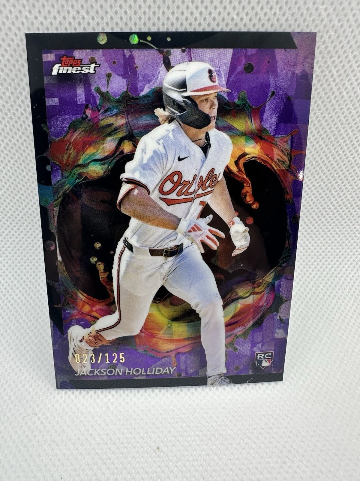 2024 Topps Finest Jackson Holliday #240 RC Rare Purple Refractor /125 Orioles