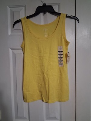 NWT Women's St. John's Bay Scoop Neck Sleeveless Tank Top Size S  Going Bananas