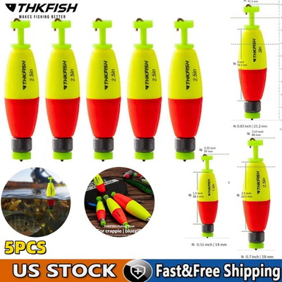 #ad #ad 5PCS Fishing Bobbers Floats Weighted Bobbers for Fishing Cigar EVA Foam Snap on $11.88