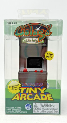 Galaga Smallest Tiny Arcade Miniature Game & Keychain Lights Sound Original NEW