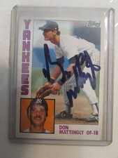 SIGNED AUTOGRAPHED 1984 Topps Baseball Don Mattingly Rookie New York Yankees