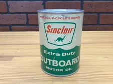 Vintage Sinclair Outboard Motor Oil Can Quart Empty