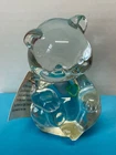 Adorable Vintage 3 1/2 “T FENTON Glass AUGUST PERIDOT  Birthday Bear Figurine