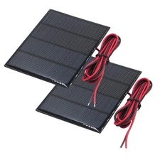 2Pack 12V 1.5W Solar Panel Small Cell Module Epoxy Mobile DC Battery Charger DIY