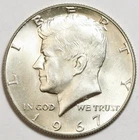 1967 50c Kennedy 40% Silver Half Dollar Uncirculated - Nice Luster / Great Coin