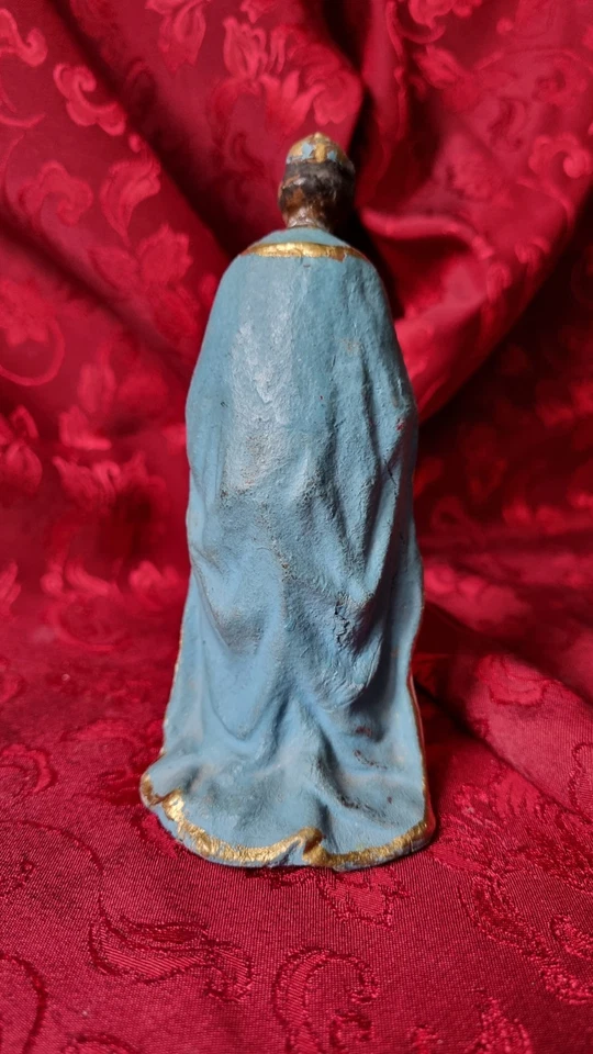 Santon Ancien Roi Mage Carton Bouilli Creche Noel - Photo 3/4