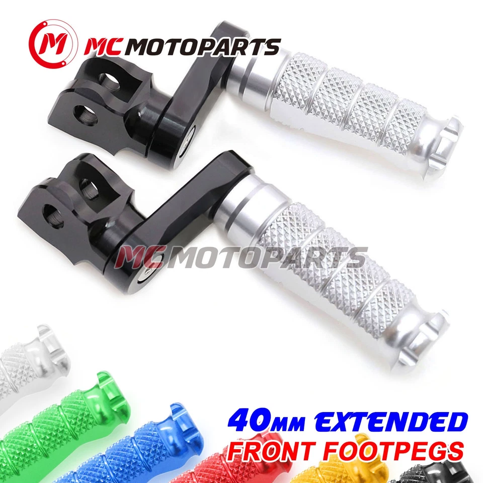 For Suzuki GSF 1200 Bandit 96-06 05 MCCP 40mm Extended SILVER Front Foot Pegs Foto 3 de 4