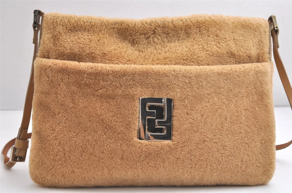 Auténtico Bolso Bandolera de Hombro FENDI Vintage Cuero Boa Beige 3600N Foto 2 de 4