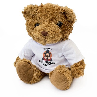 HAPPY GUY FAWKES NIGHT - Teddy Bear - Cute - Funny Bonfire Night Gift Present