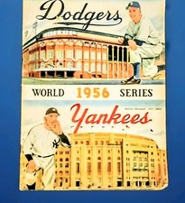 1956 WORLD SERIES PROGRAM  & Don Larsen Signed Perfect Game Comic Strip JSA