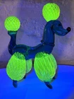 ✨RARE! Vintage Murano URANIUM Glass Poodle Dog Figure Original 8” Tall✨