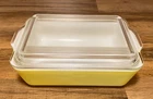 VTG. PYREX PRIMARY COLORS YELLOW REFRIGERATOR DISH WITH LID 503-B