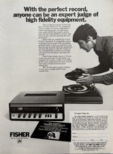 1971 Fisher Stereo System Original Vintage Advertisement Record Player Print Ad