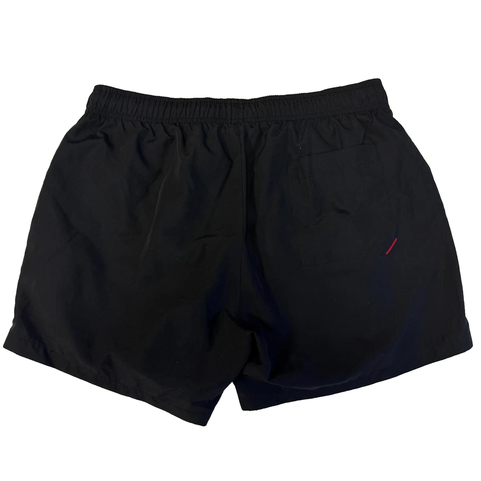 HUGO Boss Men's Black Red SPELL OUT LOGO Swim Trunks BEACH Boating Shorts M - Image 2 of 4
