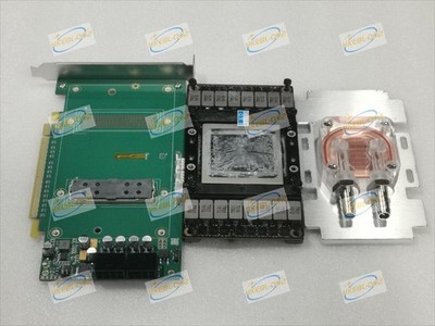 Tesla V100 16GB GPU SXM2 + water cooler block + SXM2 To PCIE Adapter Card Lot