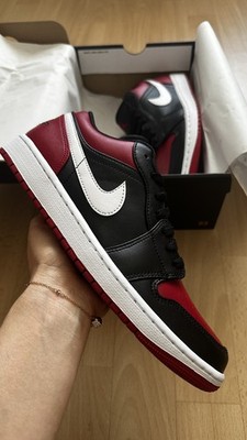 Nike Air Jordan 1 Low Chicago Sneaker Herren BLACK/GYM RED-WHITE EUR 43 Neu