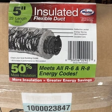 GAF Master Flow 5" X 25" Insulated Flexible Duct with R8 Insulation and Thermal
