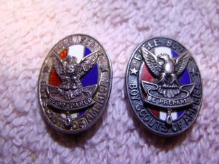 BSA 2 EAGLE SCOUT PINS 1924 32 & 1933 56 STERLING Silver RARE TOP MARK