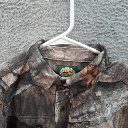 Cabelas Shirt Adult Medium Camouflage Mossy Oak Treestand Camo Microtex Hunting - Picture 7 of 8