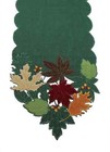 Chemin De Table Appliqué Et Brodé Feuilles D'Automne Et Glands - 14"