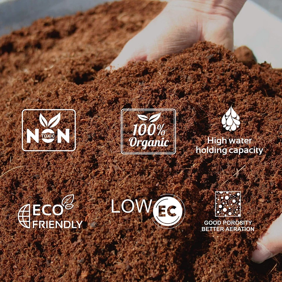 Lote de ladrillos de fibra de coco orgánicos 1-16 fibra de coco medio de cultivo para macetas suelo mascotas Foto 2 de 4