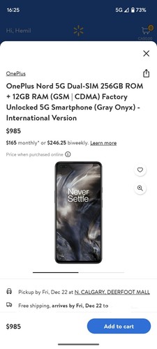 OnePlus Nord 5G double SIM 256 Go ROM + 12 Go RAM (GSM | CDMA) débloqué d'usine 5G - Photo 7 sur 7