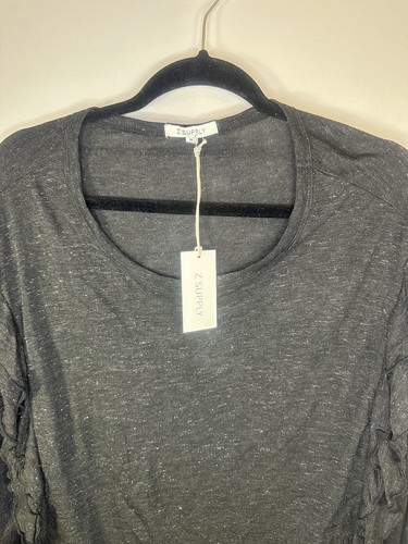 Z Supply Adele Sparkle Ruffle Top Womens M Black NWT! - Picture 5 of 10