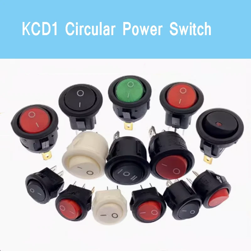 KSTE 2 Interruttori A Bilanciere LED Rossi 12V 20A - Rotondi Con 3 Pin Per Auto - 6
